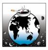 Cartoon: the world is our ash tray (small) by toons tagged smoking cigarettes environment ecology greenhouse gases pollution earth day 