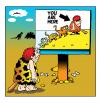 Cartoon: U R Here (small) by toons tagged prehistoric you are here caveman dinosaur ice age evolution