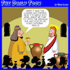 Cartoon: Water into wine (small) by toons tagged miracles,water,to,wine,catering,loaves,and,fishes