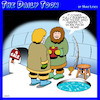 Cartoon: Work from home (small) by toons tagged eskimos,igloo,real,estate,housing,fishing,work,from,home
