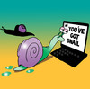 Cartoon: you got snail (small) by toons tagged mail communications twitter facebook social networking laptop snails computers slugs