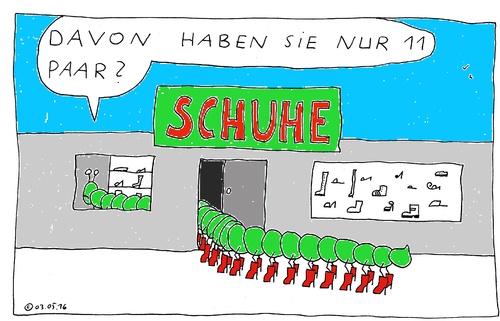 Cartoon: 11 Paar (medium) by Müller tagged 11paar,schuhe,shoes