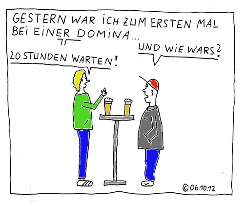 Cartoon: 20 Stunden Warten (medium) by Müller tagged domina,20,stunden,warten