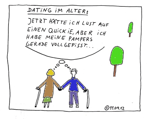 Cartoon: Dating im Alter (medium) by Müller tagged dating,alter,pampers,quickie