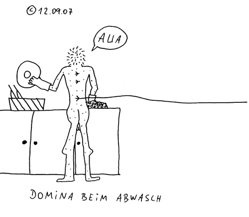 Cartoon: Domina (medium) by Müller tagged hausarbeit