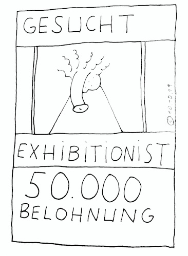 Cartoon: Exhibitionist (medium) by Müller tagged wanted,exhibitionist,steckbrief