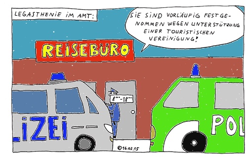 Cartoon: Legasthenie im Amt (medium) by Müller tagged terrorismus,tourismus,reisebüro,polizei,amt,legasthenie