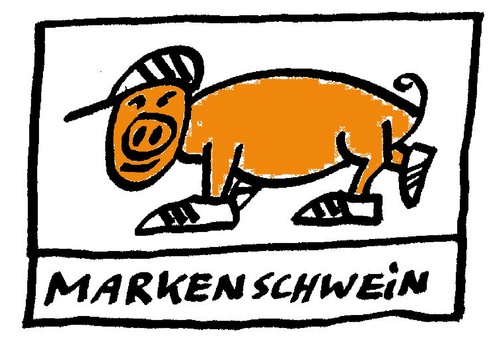 Cartoon: Markenschwein (medium) by Müller tagged marke,statussymbol,noname,markenartikel,markenschwein