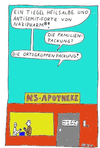 Cartoon: NS-Apotheke (medium) by Müller tagged ns,apotheke,pharmacy,nazi,antisemit