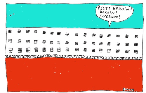Cartoon: PSST ! (medium) by Müller tagged facebook,heroin,kokain,cocain,prison,jail,gefängnis,knast,jva,haft,sucht,addiction