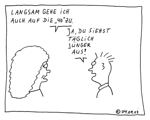 Cartoon: Täglich jünger (medium) by Müller tagged jünger,vierzig