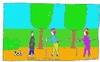 Cartoon: Nordic Stalking (small) by Müller tagged nordicwalking,stalking,spazieren,park,gassigehen