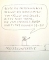 Cartoon: Pressekonferenz (small) by Müller tagged presse,ard,zdf,spiegel,springer,burda,funke