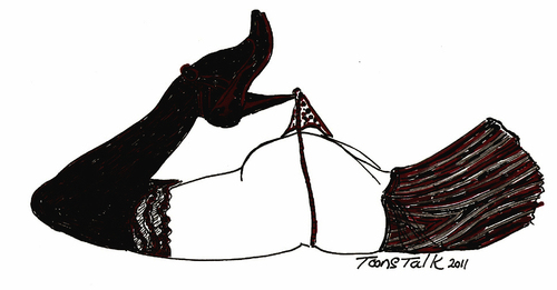 Cartoon: Dressing (medium) by Toonstalk tagged stockings,heels,panties,corset,lace,silk,sexy,lingerie,erotic,erotica