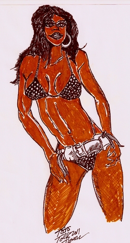 Cartoon: Miss Divine (medium) by Toonstalk tagged pokadots,bikini,sunbathers,sensual,sexy,divine