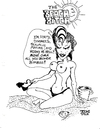 Cartoon: THE BEACH BITCH (small) by Toonstalk tagged cougar bitch topless horney stripping swimsuit hot beach bimbo