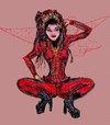 Cartoon: The Red Widow (small) by Toonstalk tagged burlesque red latex performer dancer entertainer corsett
