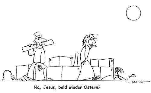 Cartoon: Schon wieder Ostern? (medium) by tiefenbewohner tagged ostern,jesus,religion,feiertage,saison,season