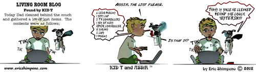 Cartoon: KID T and ASSiR - page 2 - FOUND (medium) by ericshimpeno tagged kid,assir,eric,shimpeno,cinema,4d,comic,strip,sketch,toon