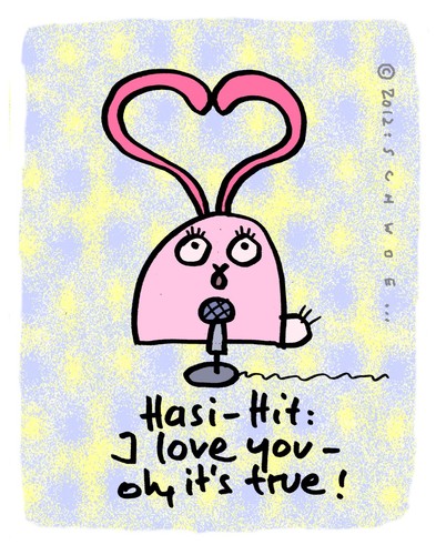 Cartoon: Hasi 12 (medium) by schwoe tagged hase,herz,liebe,song,hit