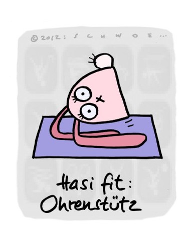 Cartoon: Hasi 37 (medium) by schwoe tagged hasi,hase,sport,fit,fitness,liegestütz,turnen