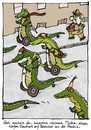 Cartoon: KrokoRoller (small) by schwoe tagged krokodil,roller,segway,cityroller,modern,stadt,land,provinz,staunen