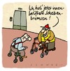 Cartoon: Scheibenbremsen (small) by schwoe tagged rollator,gehhilfe,senior,alter,gerontologie,sportwagen,angeber,altersheim,seniorenstift