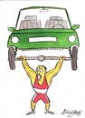 Cartoon: champion in the weight lifting (small) by bilgehananil tagged dumbbell,weight,lifting,car,sport