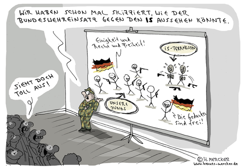 Cartoon: Eine Skizze (medium) by H Mercker tagged medien,aktuell,nachrichten,bundeswehr,einsatz,syrien,irak,is,islamischer,staat,heer,deutschland,bundesrepublik,cartoon,medien,aktuell,nachrichten,bundeswehr,einsatz,syrien,irak,is,islamischer,staat,heer,deutschland,bundesrepublik,cartoon