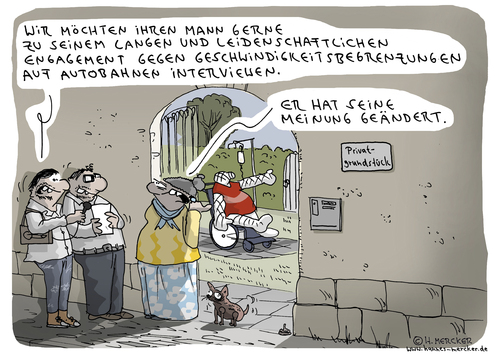 Cartoon: Geschwindigkeit (medium) by H Mercker tagged autobahn,begrenzung,cartoon,crash,geschwindigkeit,geschwindigkeitsbegrenzung,meinung,nachdenken,rasen,raser,schnelligkeit,unfall,überhöht,autobahn,begrenzung,cartoon,crash,geschwindigkeit,geschwindigkeitsbegrenzung,meinung,nachdenken,rasen,raser,schnelligkeit,unfall,überhöht