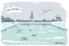 Cartoon: Tiefer Fall (small) by H Mercker tagged arschbombe,baden,freibad,schwimmbad,schwimmen,sommer,sport,wasserläufer,wetter