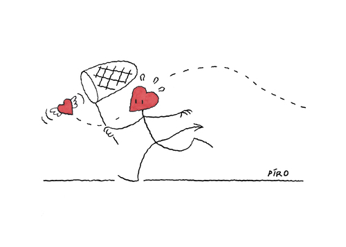 Cartoon: The Elusive Heart! (medium) by piro tagged lovedevil,love,heart
