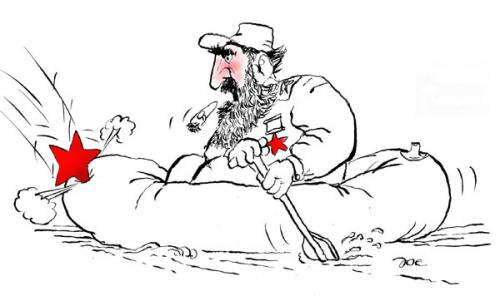 Cartoon: Fidel (medium) by bekesijoe tagged cartoon,,kommunismus,fidel castro,kuba,revolution,kapitalismus,diktator,roter stern,havanna,schlauchboot,kämpfer,marxismus,kalter krieg,usa,schiffsblokade,abwehrraketen,russland,fidel,castro,roter,stern,kalter,krieg