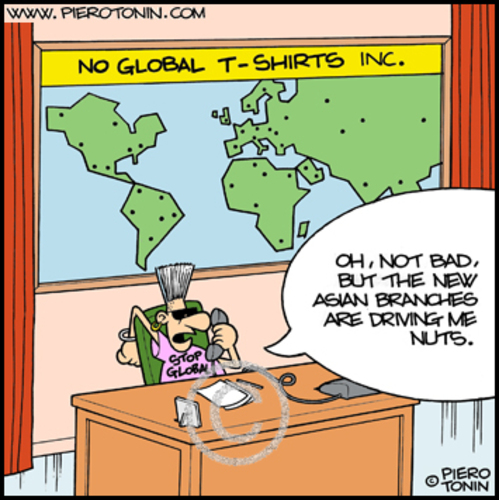 Cartoon: Globalization (medium) by Piero Tonin tagged globalization,tonin,piero,economy,economics,money,business