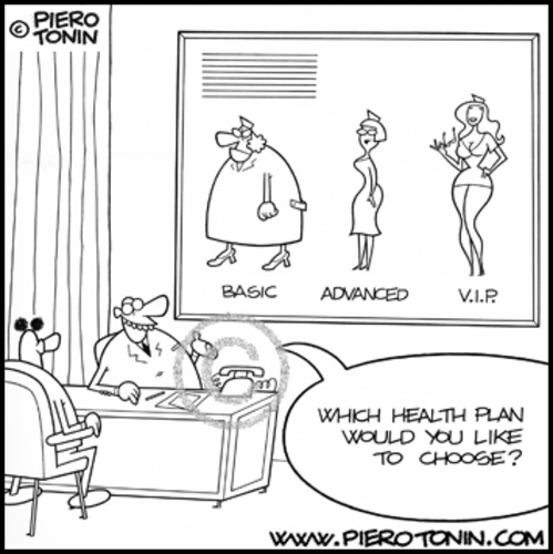 Cartoon: Health Plan (medium) by Piero Tonin tagged health,tonin,piero,plan,care,insurance,medical,medicine,hospital,hospitals,doctor,doctors,nurse,nurses,woman,women,sexist,sexism,clinic,clinics,patient,patients,ambulatory
