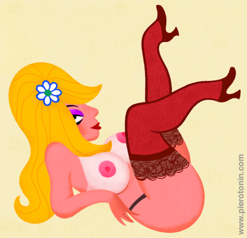 Cartoon: Susie 73 Revisited (medium) by Piero Tonin tagged pinups,pinup,tits,boobs,tanlines,nudes,nude,erotic,eros,playmates,plamate,sexy,women,woman,1970s,tonin,piero
