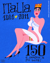 Cartoon: The 150th Anniversary of Italy (small) by Piero Tonin tagged piero,tonin,italy,italian,italians,italia,150,anniversary