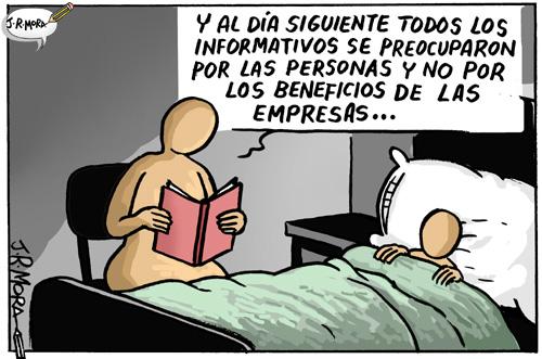 Cartoon: Beneficios empresas (medium) by jrmora tagged dinero,empresas,trabajo,sentimientos,cuento