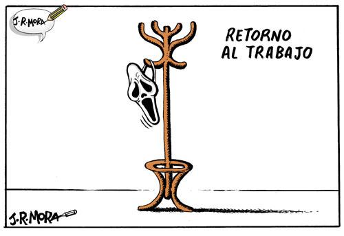 Cartoon: Sindrome postvacacional (medium) by jrmora tagged trabajo,vacaciones