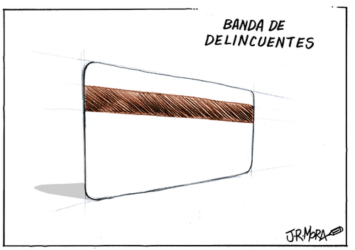 Cartoon: Tarjetas B en Caja Madrid (medium) by jrmora tagged tarjetas,dinero,bancos,cajas