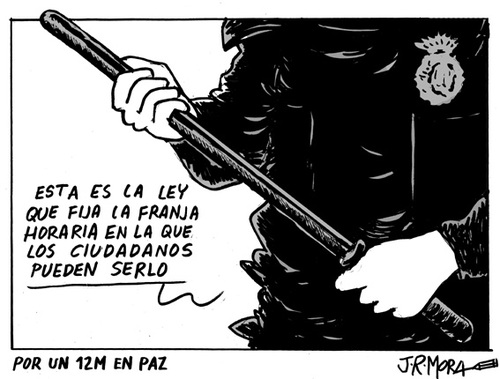 Cartoon: Violencia policial (medium) by jrmora tagged ciudadano,ley,policia
