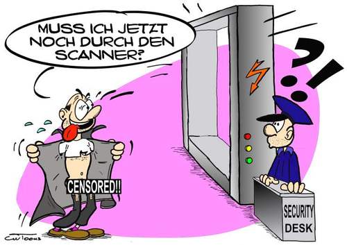 Cartoon: Nacktscanner (medium) by cwtoons tagged nackt,scanner,nacktscanner,sicherheit,security,fliegen,airline