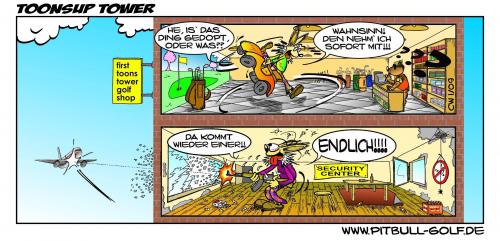 Cartoon: toonsup tower (medium) by cwtoons tagged wolkenkratzer,scyscraper,ak47,boeing,golf,sicherheit,etage