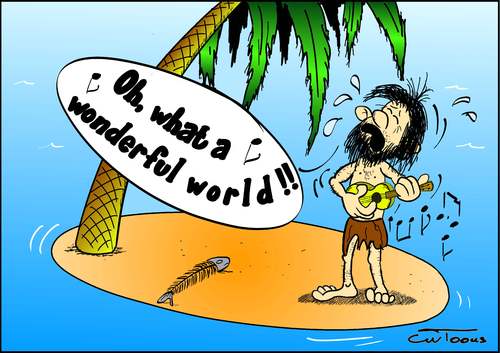 Cartoon: Uke Island (medium) by cwtoons tagged desert,island,ukulele,kamakawiwo,ole