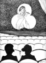 Cartoon: Geblendet  oder Im Rampenlicht (small) by kocki tagged kunst,alter,scheinheiligkeit,theater