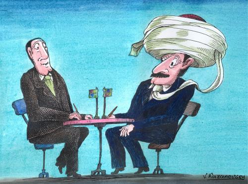 Cartoon: Talks (medium) by Kazanevski tagged no