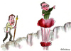 Cartoon: Havel goes to Heaven (small) by Christo Komarnitski tagged vaclav,havel,kim,jong,il