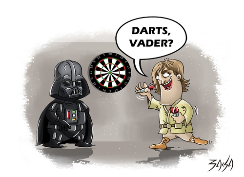 Cartoon: Darts (medium) by bacsa tagged star,wars