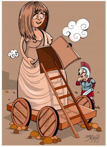 Cartoon: Troja (medium) by bacsa tagged troja