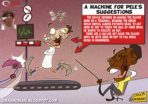 Cartoon: a machine for Pele (medium) by omomani tagged maradona,pele,brazil,argentina